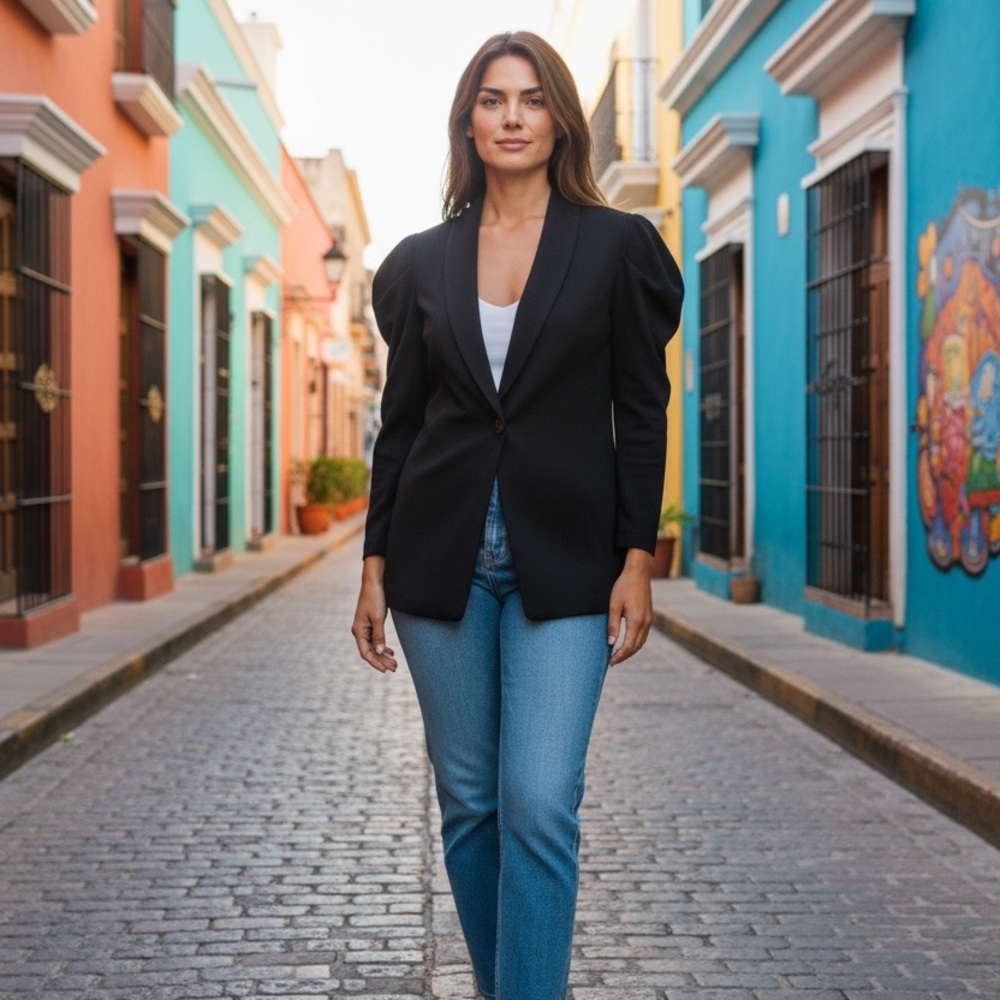 Express Black Blazer with Structured Shoulders